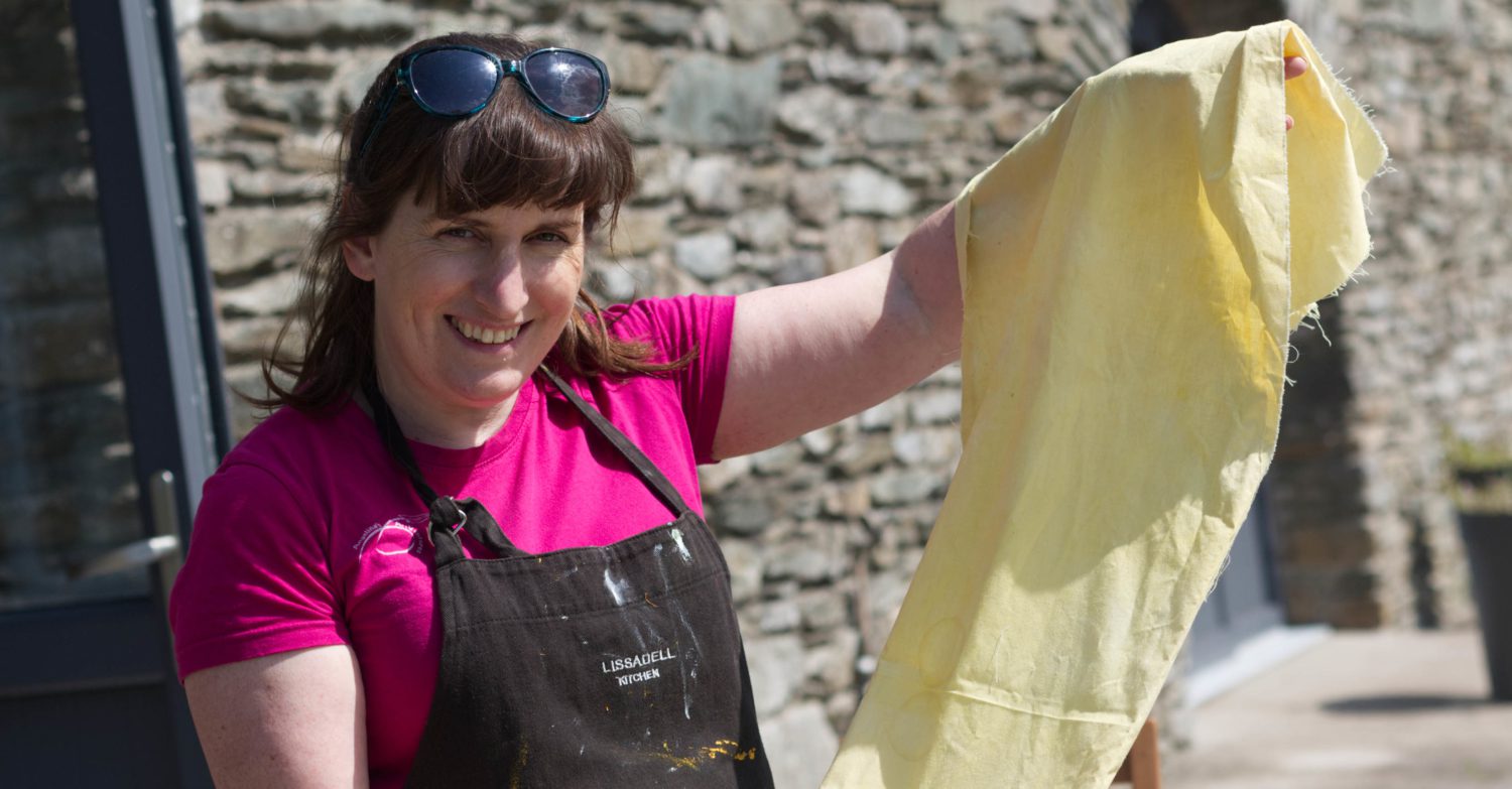 Angelina with Naturally dyed cloth