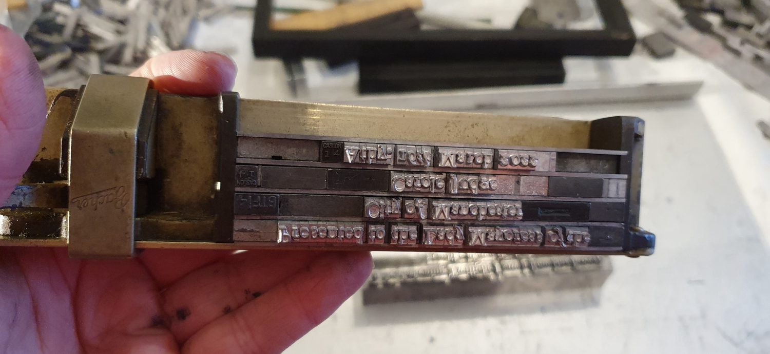 Type on composing stick