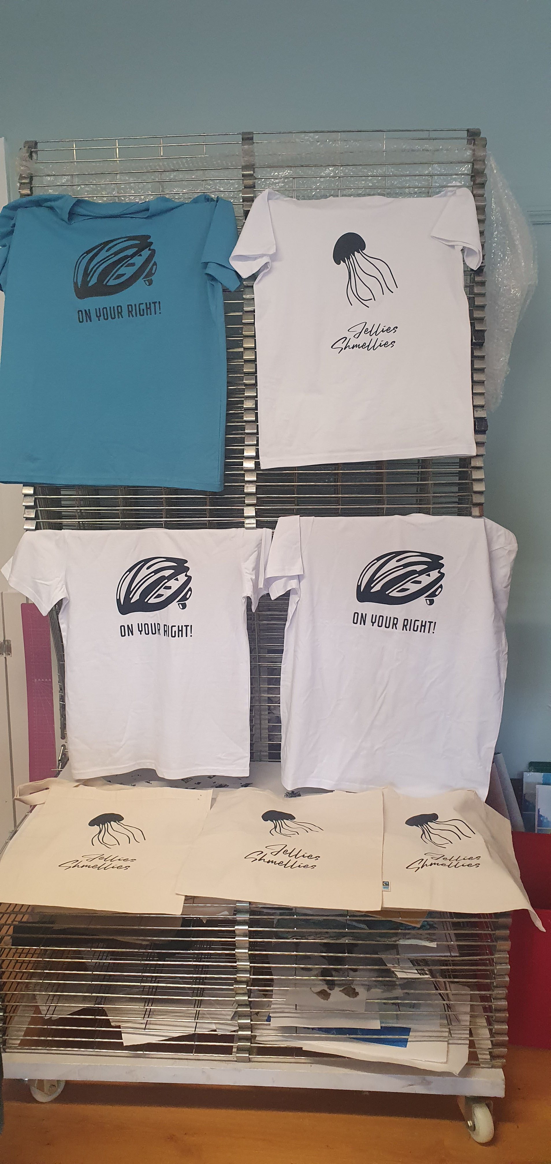 screenprinted tees at Blueway Art Studio